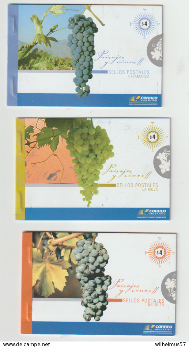 Argentina 2006-2007 Set Of 7 Booklets Paisajes Y Vinos  Unopened MNH - Libretti