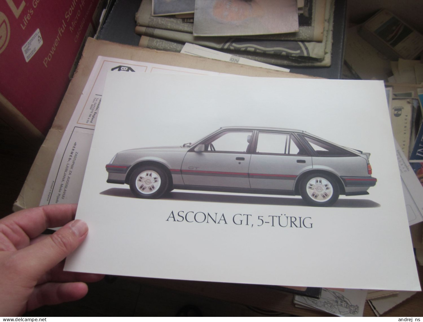 Old Poster Plakat Opel Ascona GT 5 Turing 31x21 Cm - Voitures