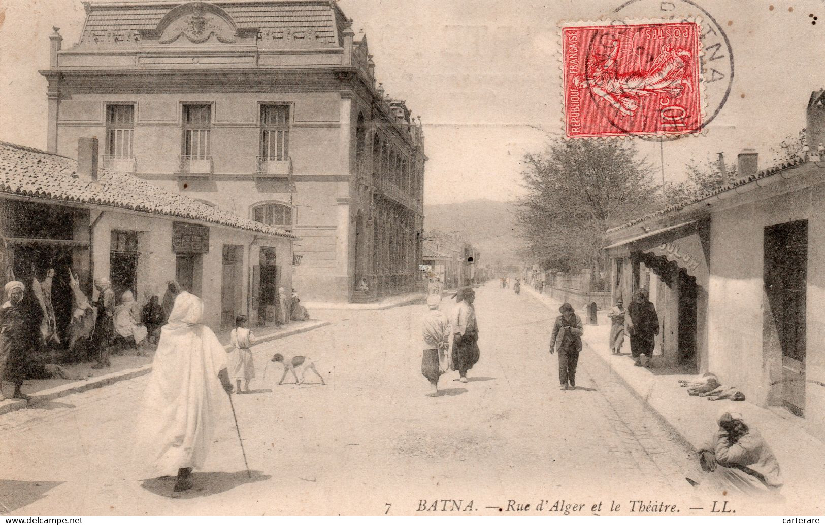 CARTE PHOTO,AFRIQUE,AFRIKA,AFRICA,MAGHREB,Algérie,Algéria,BATNA,TIMBRE,1908 - Batna