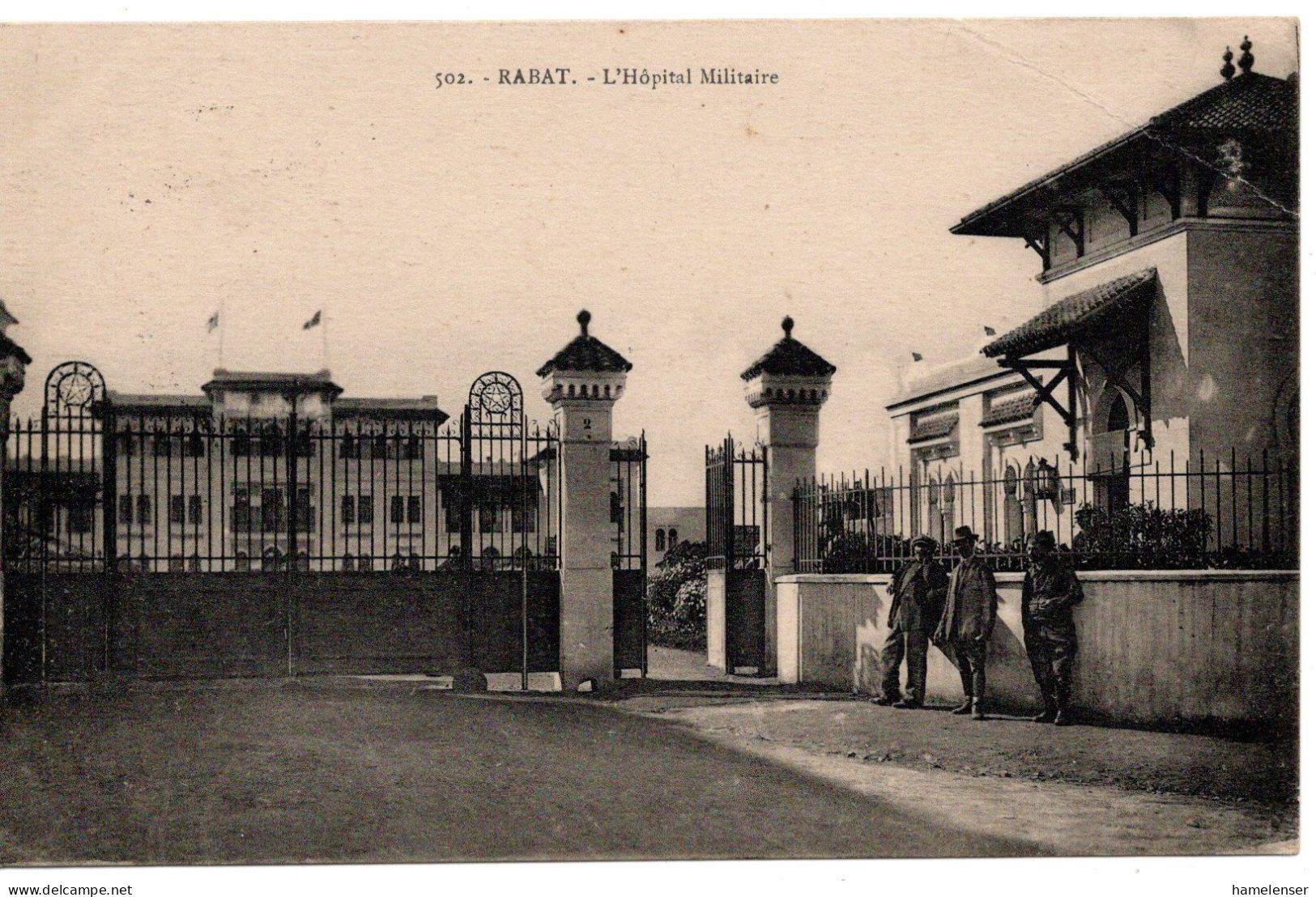 67604 - Marokko - 1925 - Ansichtskarte "Rabat - Militaerhospital", Gebraucht - Rabat