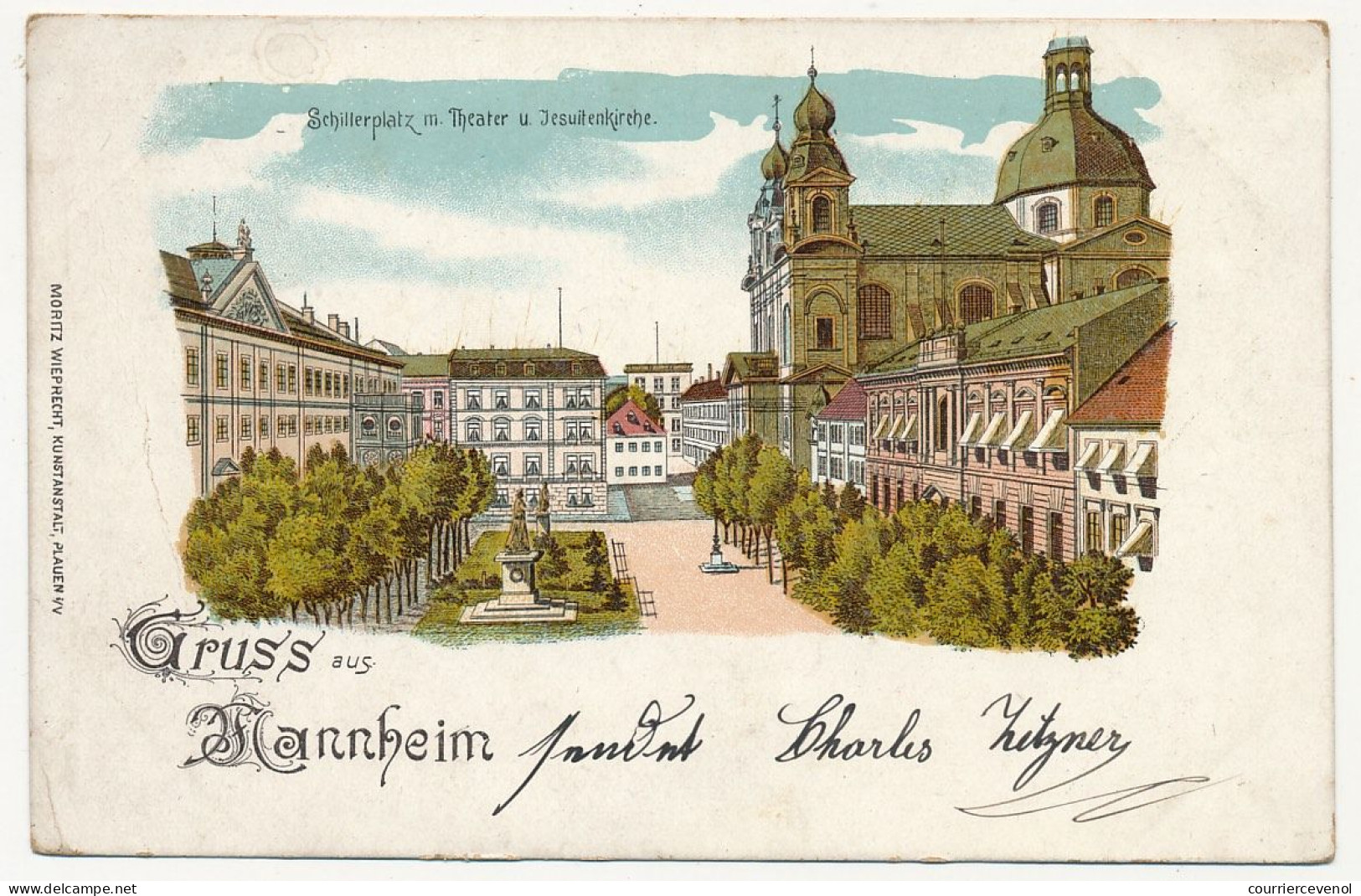 CPA - MANNHEIM (Allemagne) - Gruss Aus Mannheim - Schillerplatz U Théater U Jesuitenkirche - Mannheim