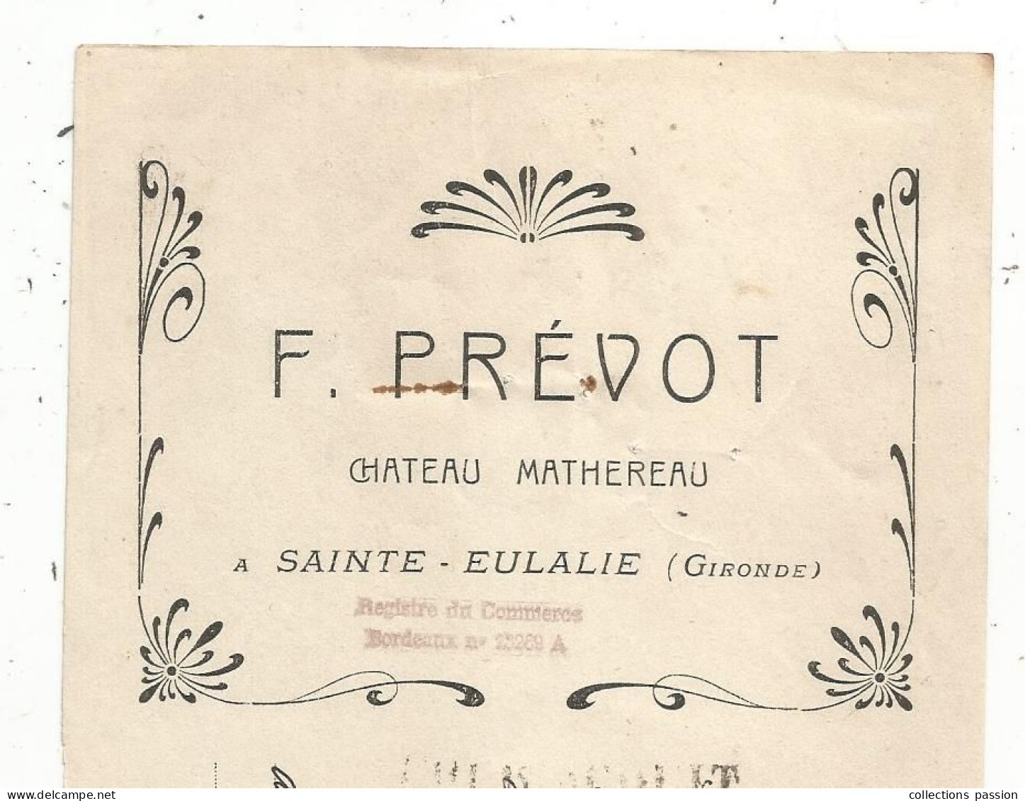 Mandat, Vins, Chateau MATHEREAU, F. PREVOT, SAINTE EULALIE, Gironde, 1926, Frais Fr 1.75 E - Letras De Cambio