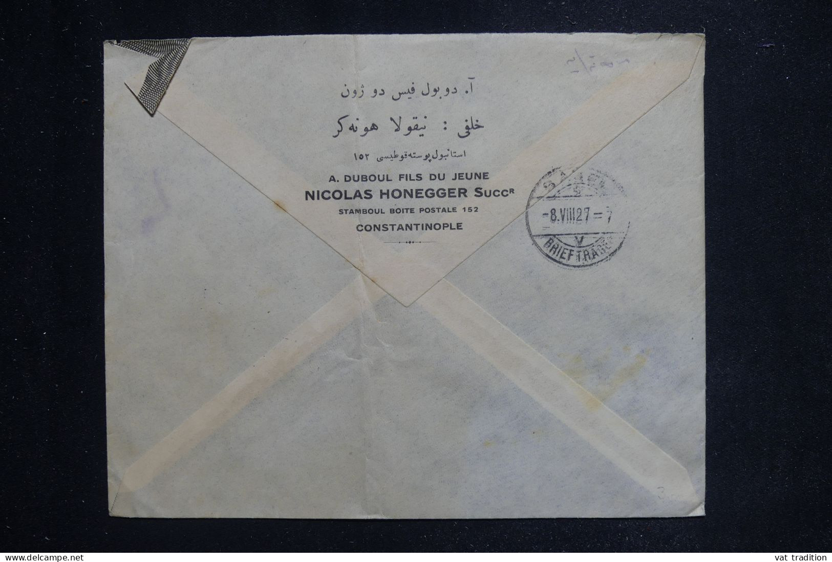 TURQUIE - Enveloppe  Commerciale En Recommandé De Istanbul Pour La Suisse En 1927 - L 144320 - Storia Postale
