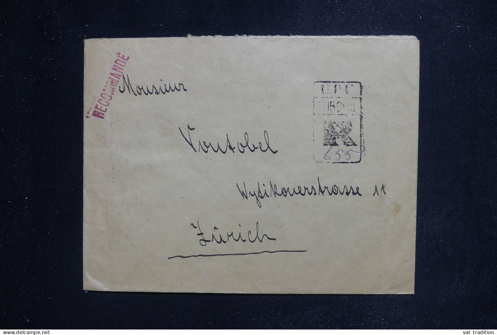 TURQUIE - Enveloppe  En Recommandé De Istanbul Pour La Suisse En 1923, Affranchissement Au Verso - L 144322 - Briefe U. Dokumente