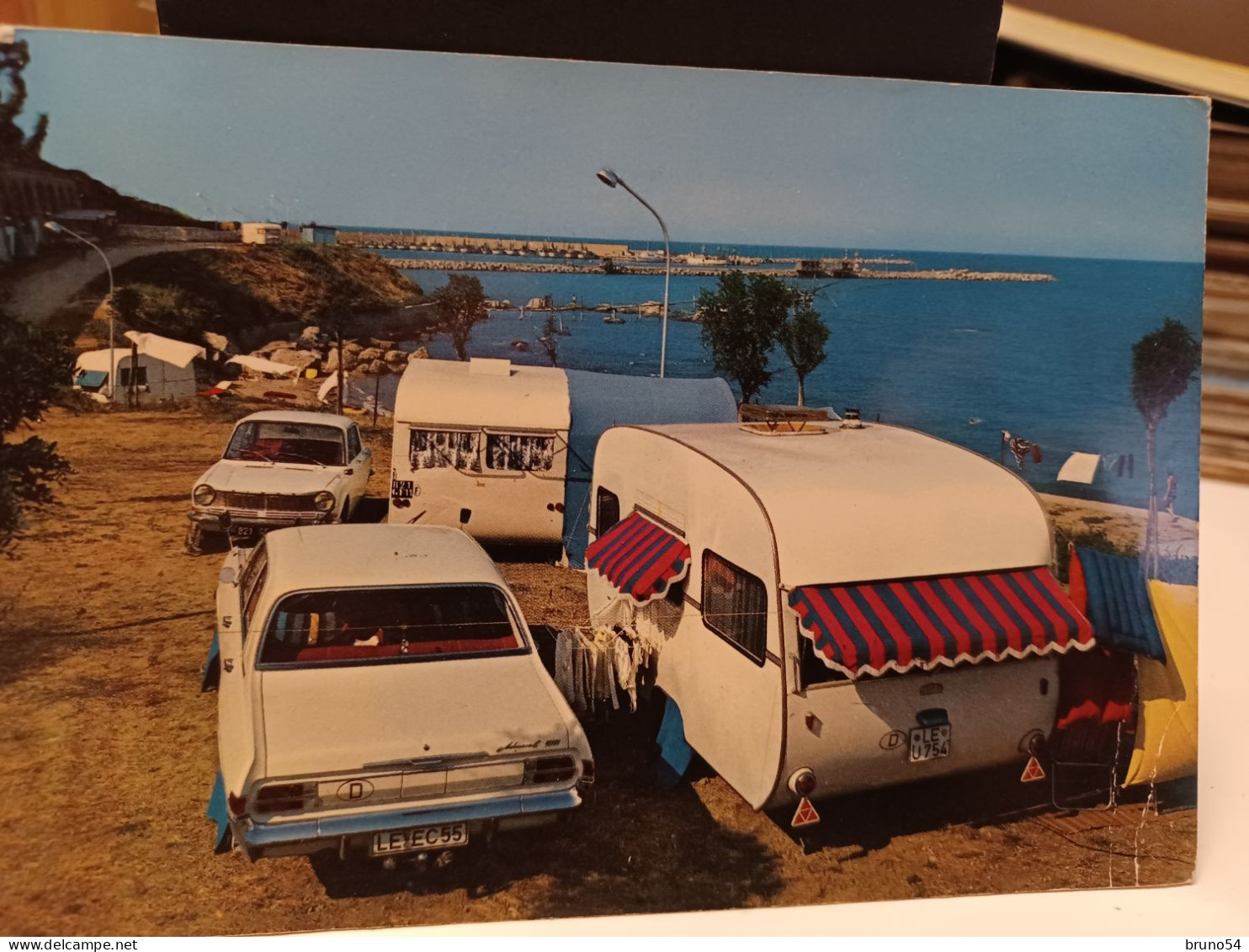 5 Cartoline Termoli Provincia Campobasso Anni 70, Camping La Vela,auto Tedesca, Saluti Da,la Cattedrale - Campobasso