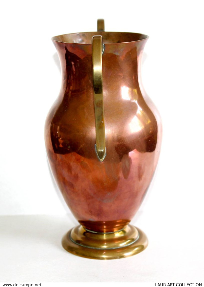 JOLI ANCIENNE JARRE, PICHET, CRUCHE, VASE, POT A ANSE En CUIVRE Et LAITON H:20cm / ART DECORATIF / DE LA TABLE (0507.14) - Cuivres