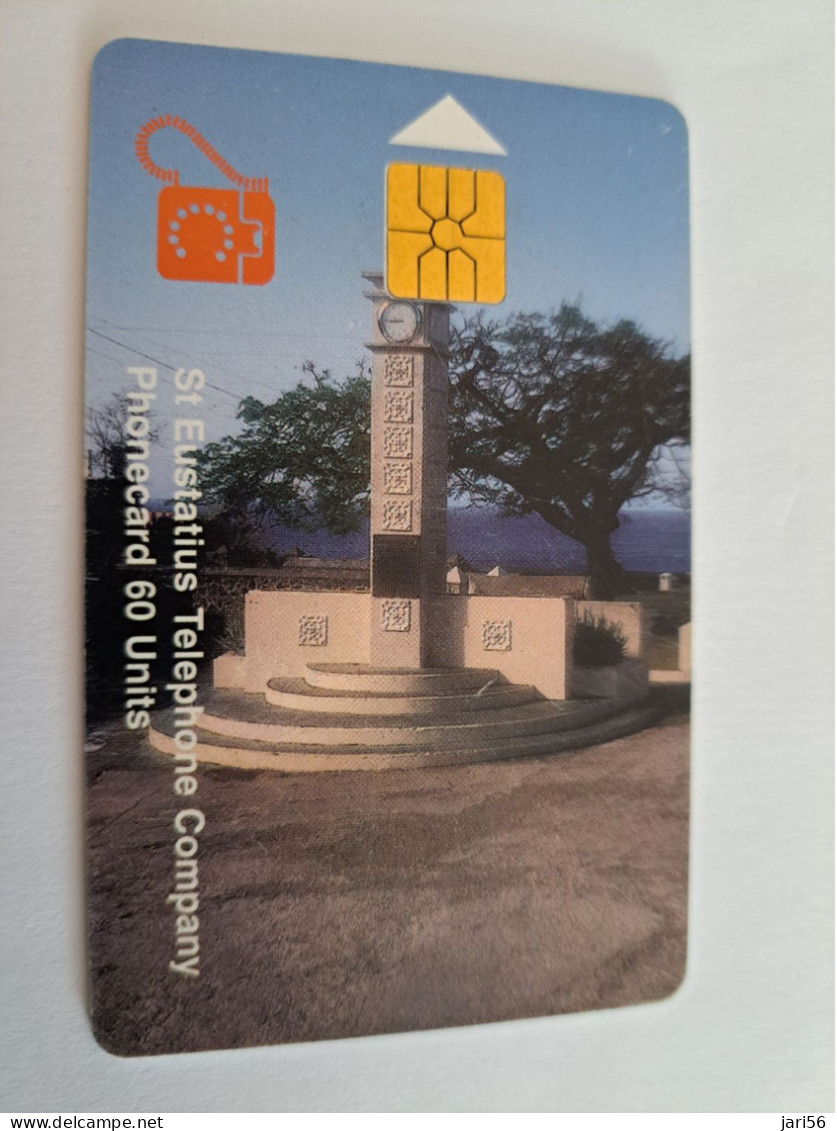 ST EUSTATIUS CHIP/ WILHELMINA MONUMENT /  CARD 60 Units US$ 10, ,- Naf 18,00  **13674 ** - Antillen (Niederländische)