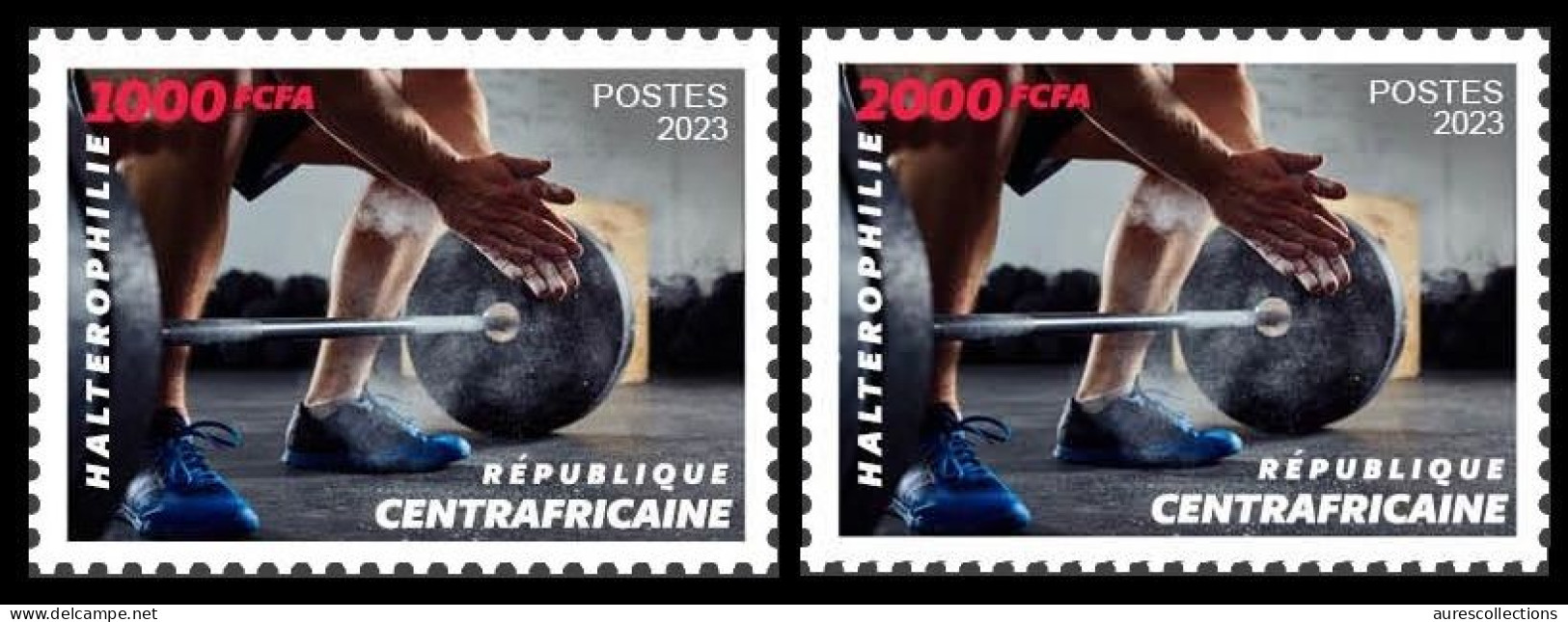 CENTRAL AFRICAN 2023 - SET 2V - HALTEROPHILIE WEIGHTLIFTING WEIGHT - OLYMPIC GAMES PARIS 2024 PREOLYMPIC YEAR - MNH - Weightlifting