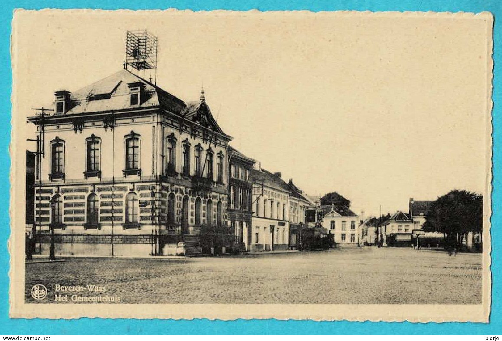 * Beveren Waas (Oost Vlaanderen) * (Nels, Uitg R. Mertens) Het Gemeentehuis, Hotel De Ville, Rare, Old - Beveren-Waas