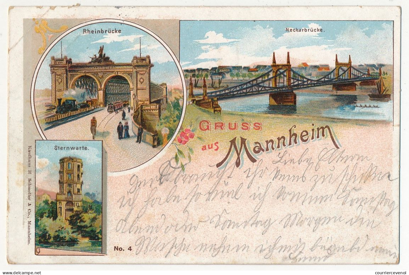 CPA - MANNHEIM (Allemagne) - Gruss Aus Mannheim - Rheinbrucke, Sternwarte, Neckarbrücke - Mannheim