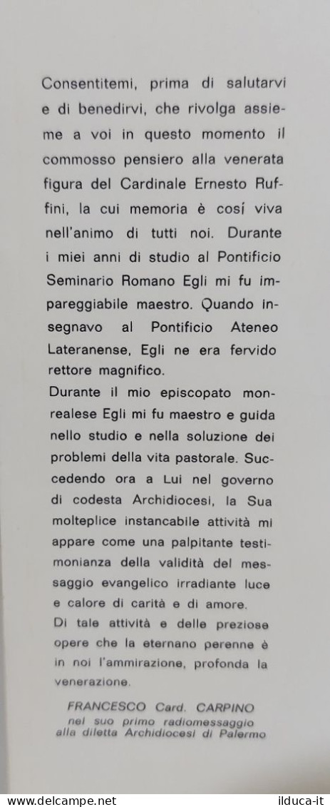 I108734 Lb7 E. Gambino - IL PASTORE SULLA BRECCIA Card. Ernesto Ruffini - 1967 - Godsdienst