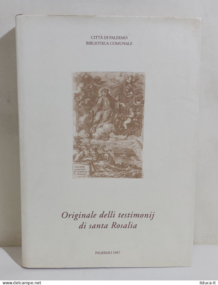 I108936 V Originale Delli Testimonij Di Santa Rosalia - Palermo 1977 - Religión