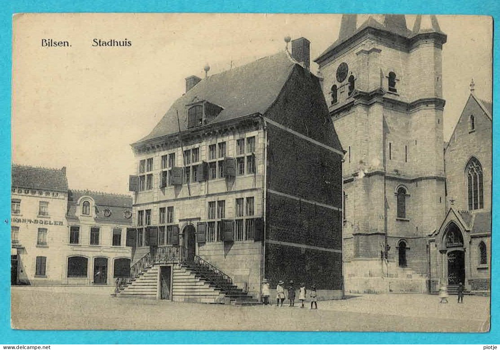 * Bilzen - Bilsen (Limburg) * (Uitgave J. Simoens) Stadhuis, Hotel De Ville, Town Hall, Animée, Old, Rare - Bilzen