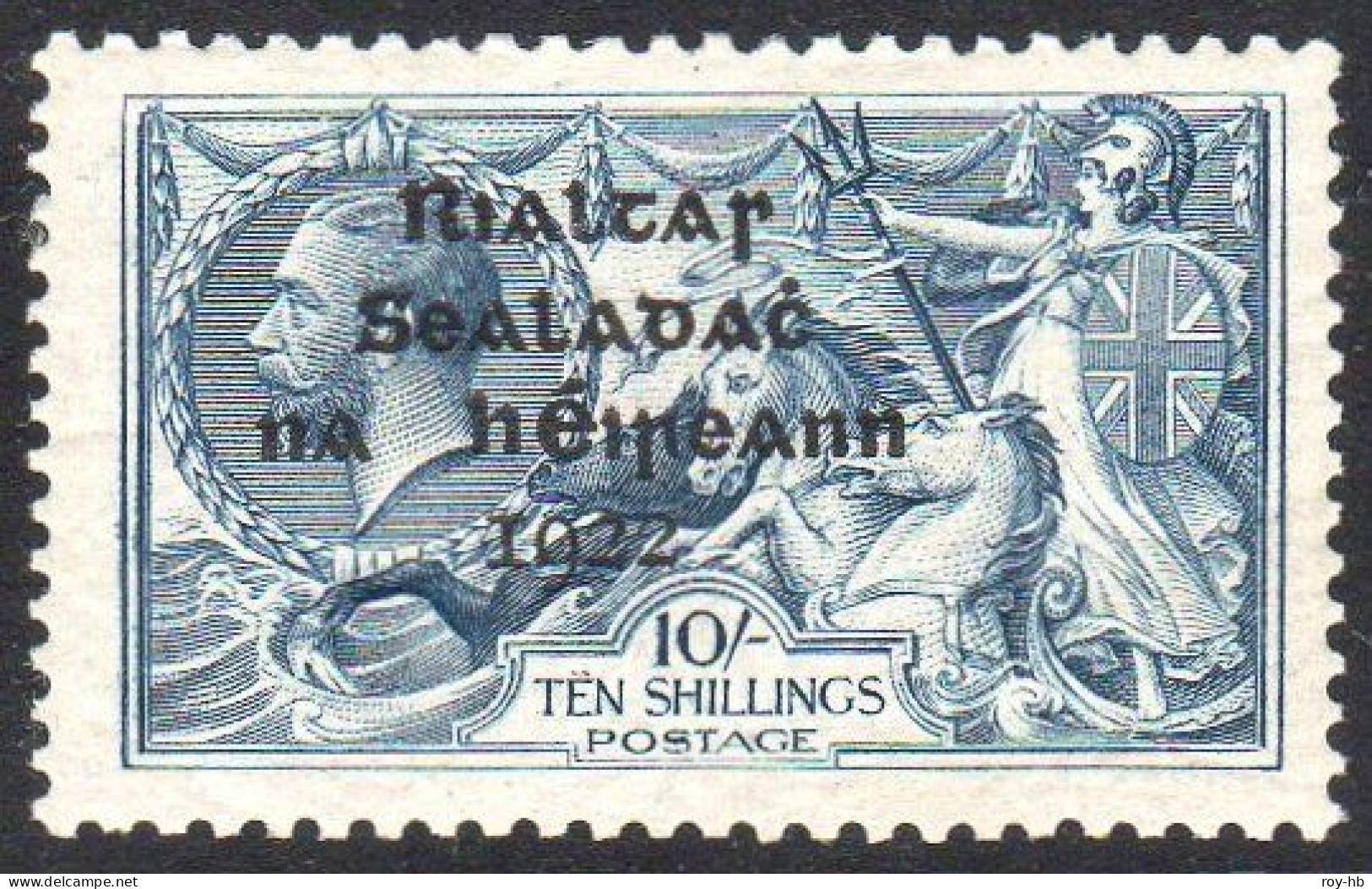 1922 Dollard 10/- With "Strokes Over TEN" From R.4/2 Of Bradbury Pl. 1/3 L, Fine Mint And Fresh, Clear BPP Cert. (2021). - Unused Stamps
