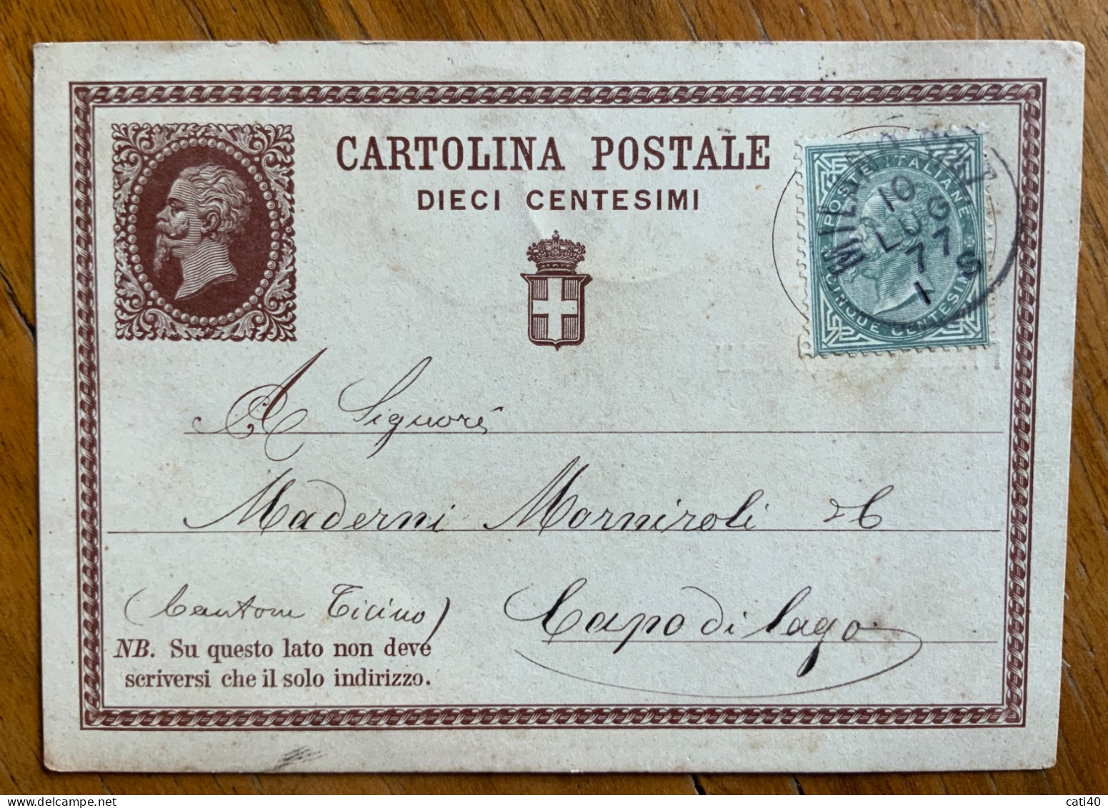 CARTOLINA POSTALE N. 1 + 5 C. PER L'ESTERO - AMB. MILANO - CHIASSO  N.2 10 LUG 77 + LUGANO - - Stamped Stationery