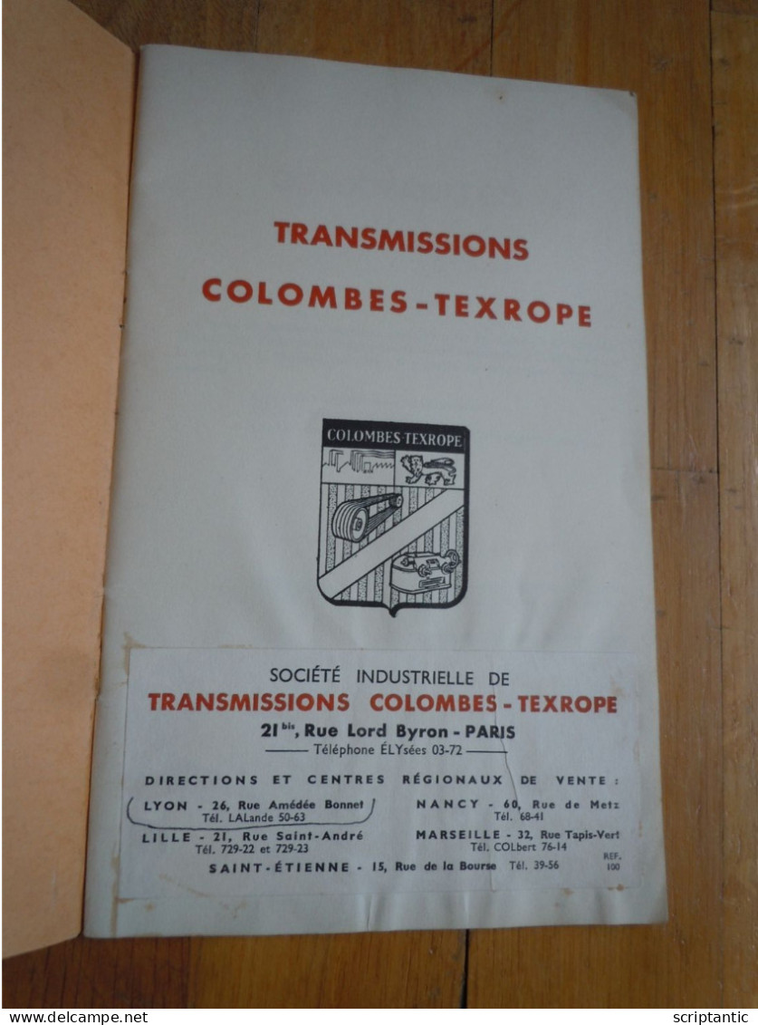 Catalogue Transmissions COLOMBES-TEXROPE Années 1960 - Publicités