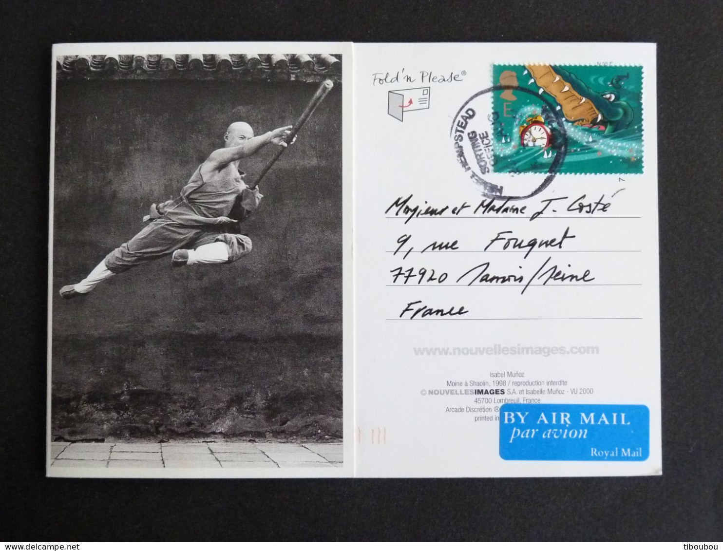 GRANDE BRETAGNE ROYAUME UNI GB AVEC YT 2360 PETER PAN CROCODILE - MOINE SHAOLIN - Lettres & Documents