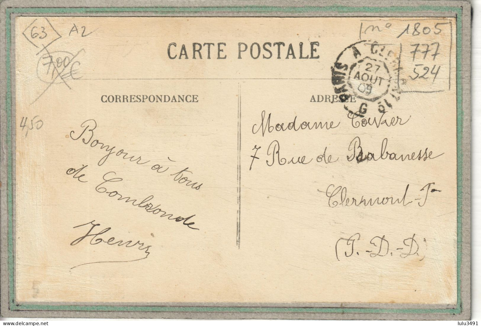 CPA (63) COMBRONDE - Aspect De L'entrée Du Bourg En 1909 - Combronde