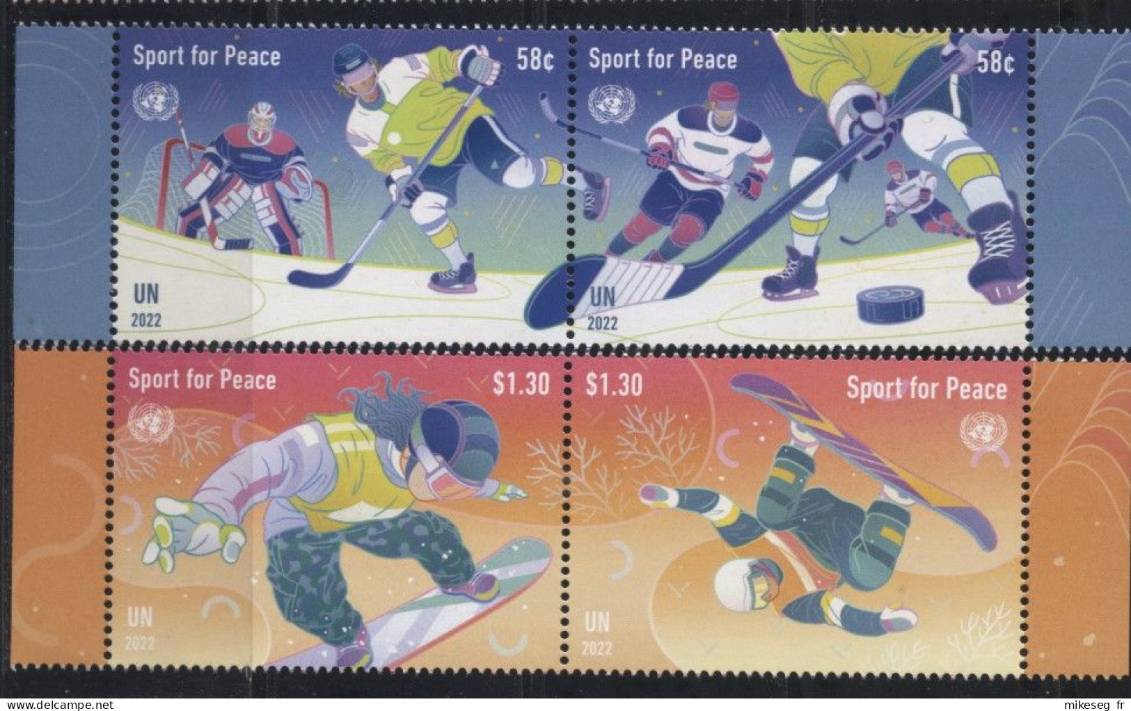 ONU New-York 2022 - Sport For Peace - 4 Timbres De Feuillets ** - Ongebruikt