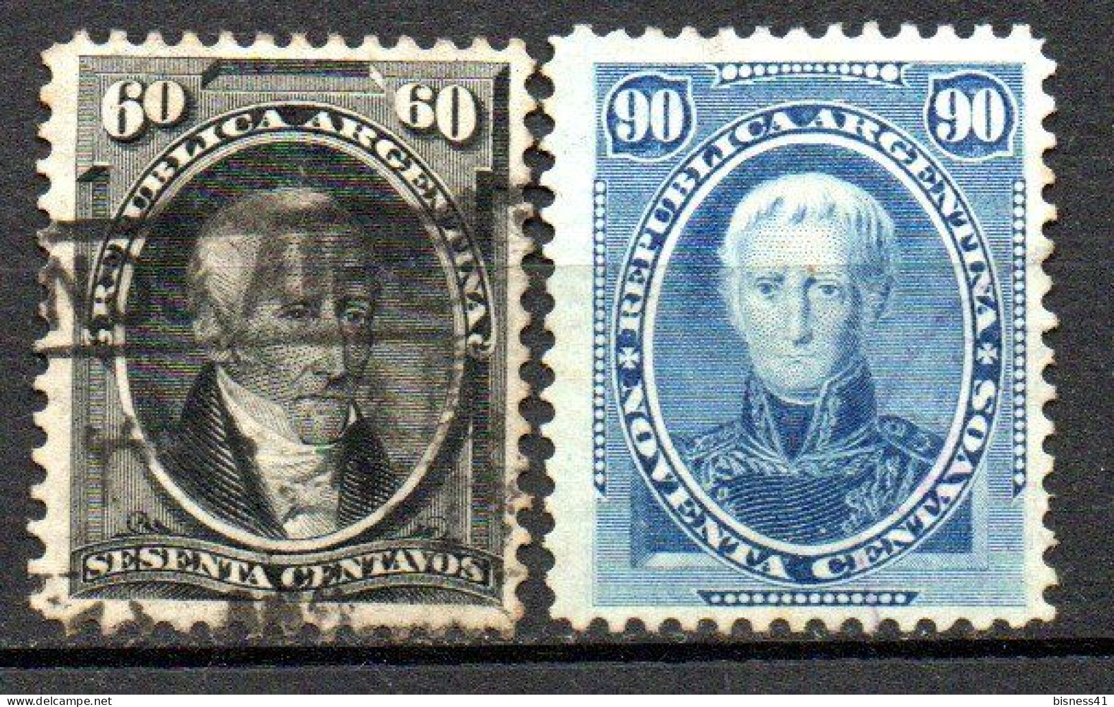 Col33 Argentine Argentina 1867  N° 22 & 23 Oblitéré Cote : 9,50€ - Gebraucht