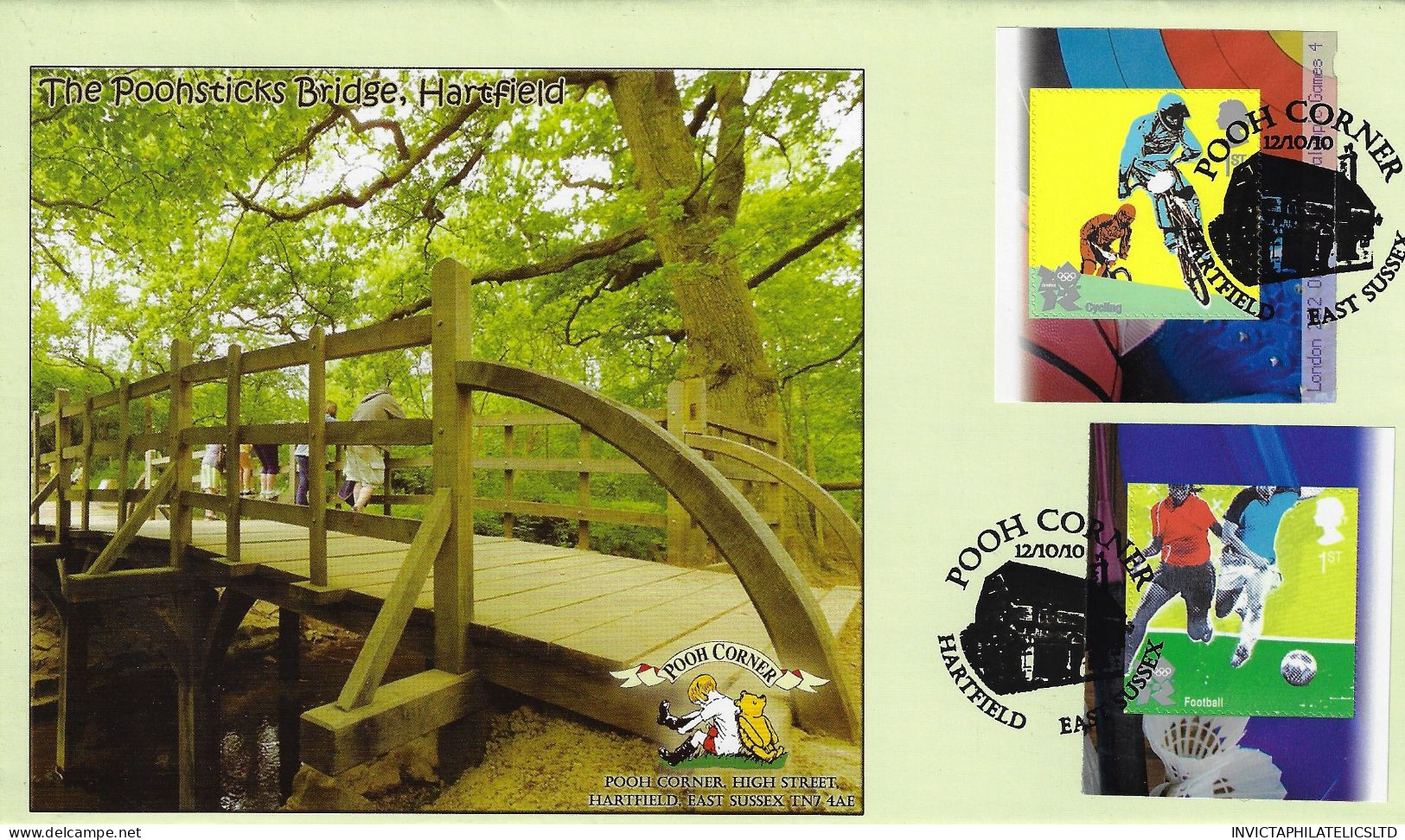 GB 2010 OLYMPIC GAMES NVI BOOKLET NO 4, VERY SCARCE POOH BRIDGE FDC, JUST 10 - 2001-2010 Decimal Issues