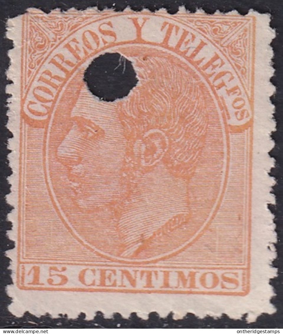 Spain 1882 Sc 252 España Ed 210T Telegraph Punch Cancel - Telegrafen