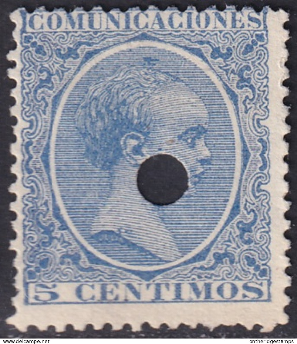 Spain 1889 Sc 257 España Ed 215T Telegraph Punch Cancel - Telegrafi