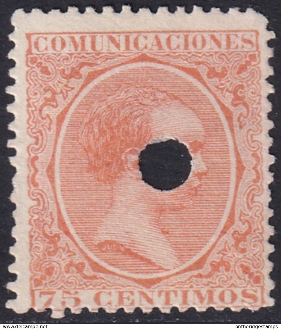 Spain 1889 Sc 267 España Ed 225T Telegraph Punch Cancel - Telegrafen