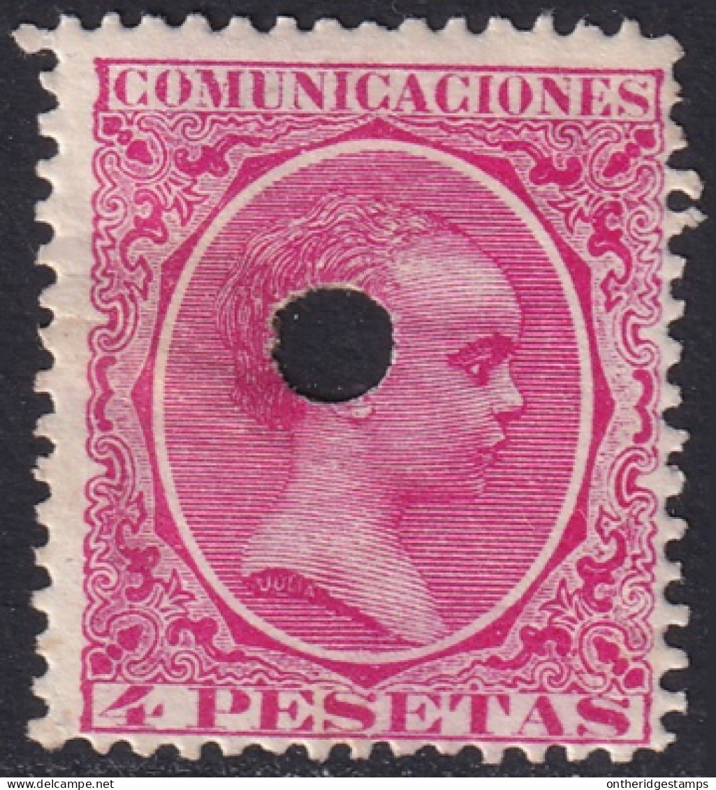 Spain 1889 Sc 269 España Ed 227T Telegraph Punch Cancel - Telegrafi