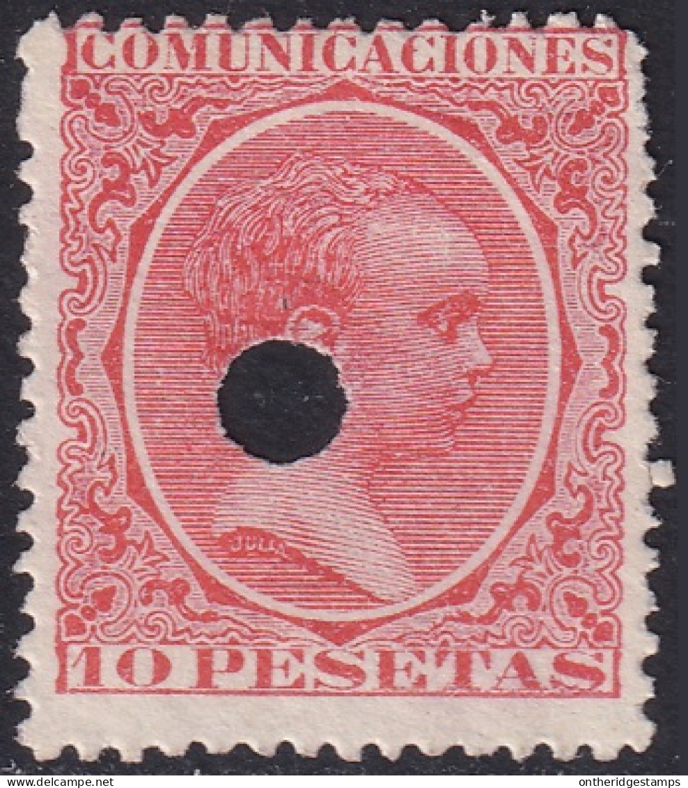 Spain 1889 Sc 270 España Ed 228T Telegraph Punch Cancel - Télégraphe