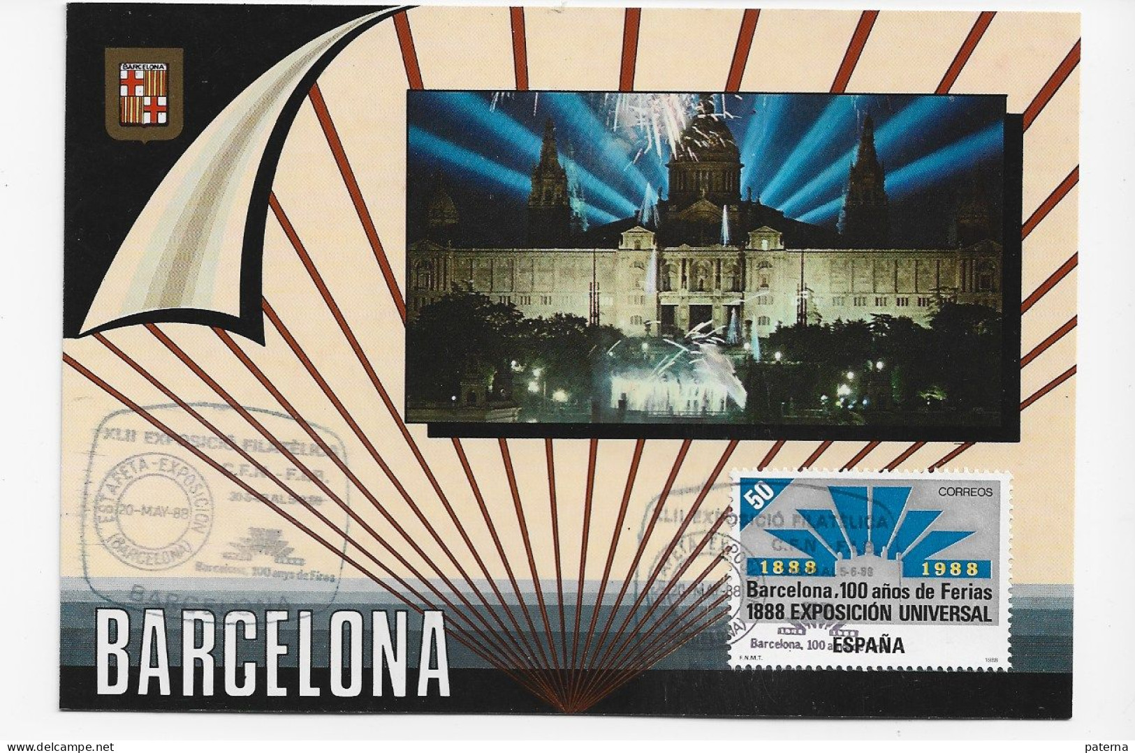 3785   Máxima Barcelona 1989, 100 Año De La Ferias , Expo Universal De Barcelona . - Maximum Cards