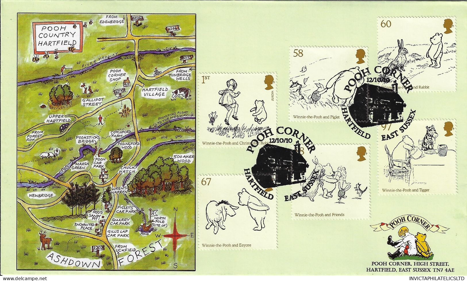 GB 2010 WINNIE THE POOH, POOH CORNER OFFICIAL STEVEN SCOTT FDC, JUST 10 OF THIS DESIGN - 2001-2010. Decimale Uitgaven