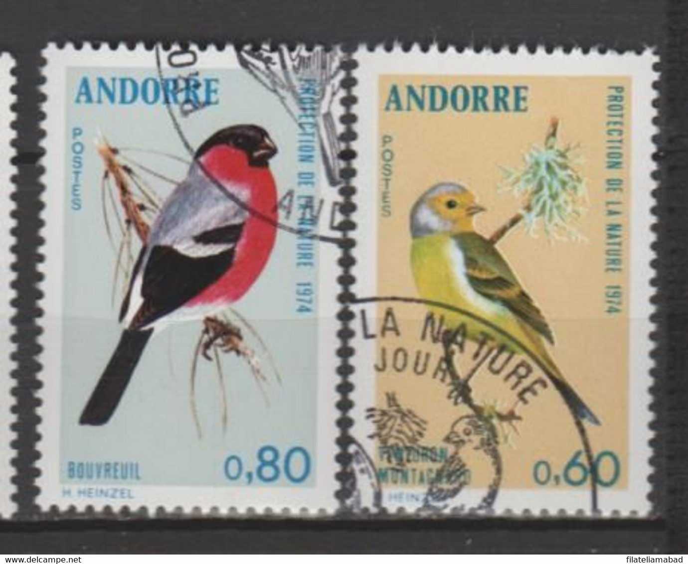 ANDORRA CORREO FRANCES Nº240/241ESTOS SELLOS O SIMILARES USADO O MATASELLADO DE PRIMER DIA (C.U ) - Usados