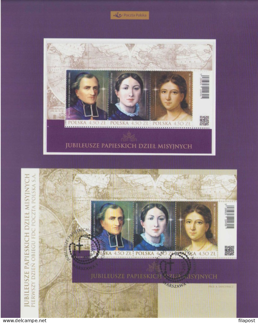 Poland 2022 Booklet - Jubilees Of Pontifical Missionary Acts, Charles De Forbin-Janson, Joanna Bigard, Pauline Jaricot - Libretti