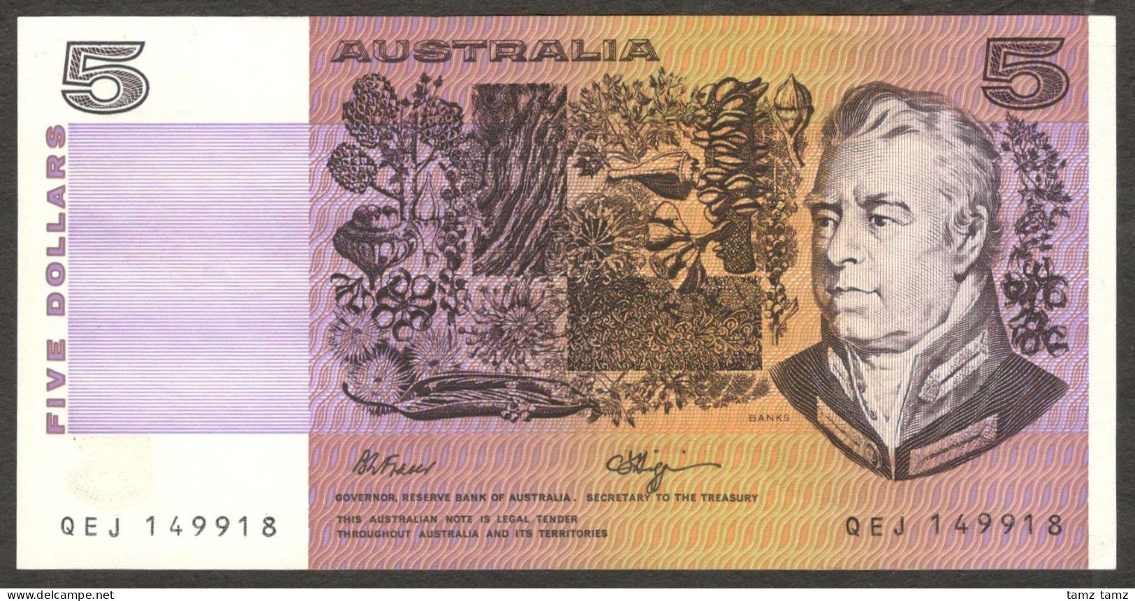 Australia 5 Dollars Fraser Higgins 1974 1991 AUNC - Government Bank Issues 1910