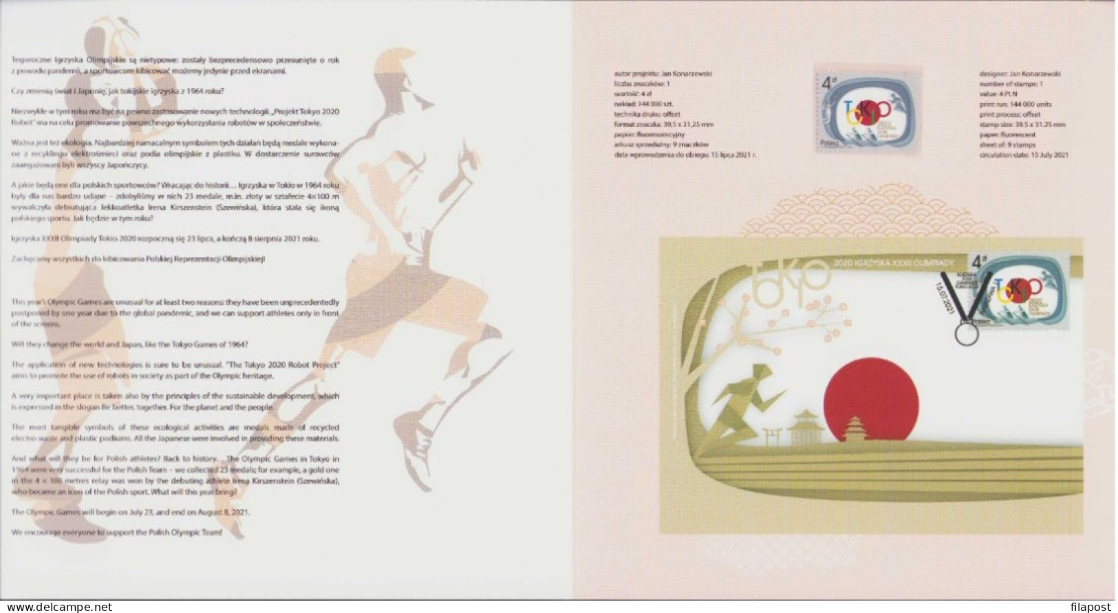 Poland 2021 Booklet XXXII Olympic Games Tokio 2020 / Sports Disciplines: Volleyball, Athletics Rowing + Stamp MNH** - Markenheftchen