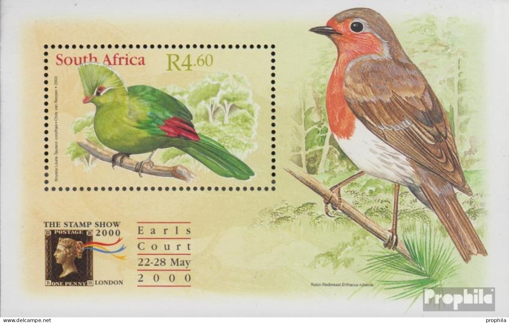 Südafrika Block80 (kompl.Ausg.) Postfrisch 2000 Federhelmturako - Unused Stamps