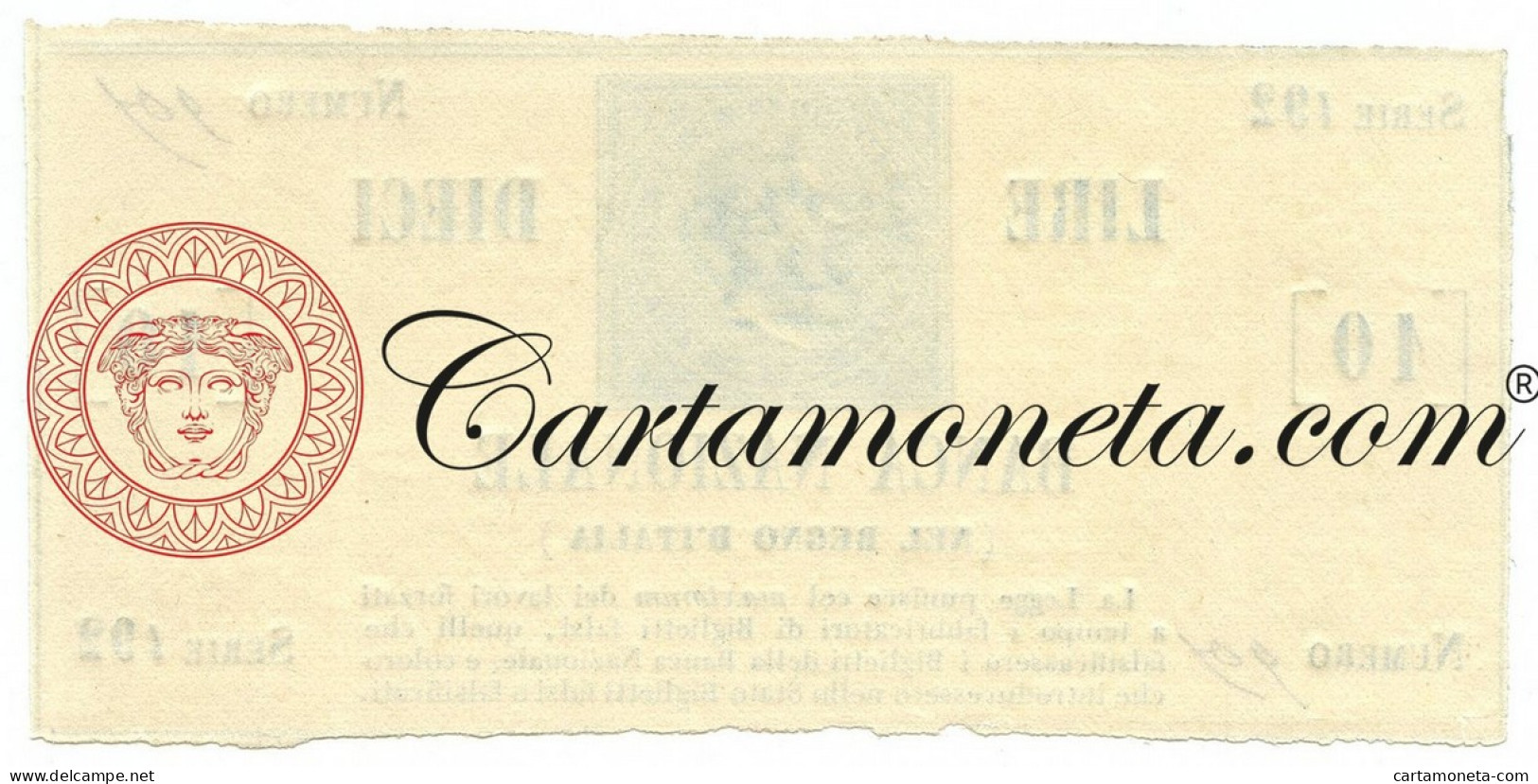 10 LIRE BANCA NAZIONALE NEL REGNO D'ITALIA TIPO PROVVISORIO 16/05/1866 FDS-/FDS - Other & Unclassified