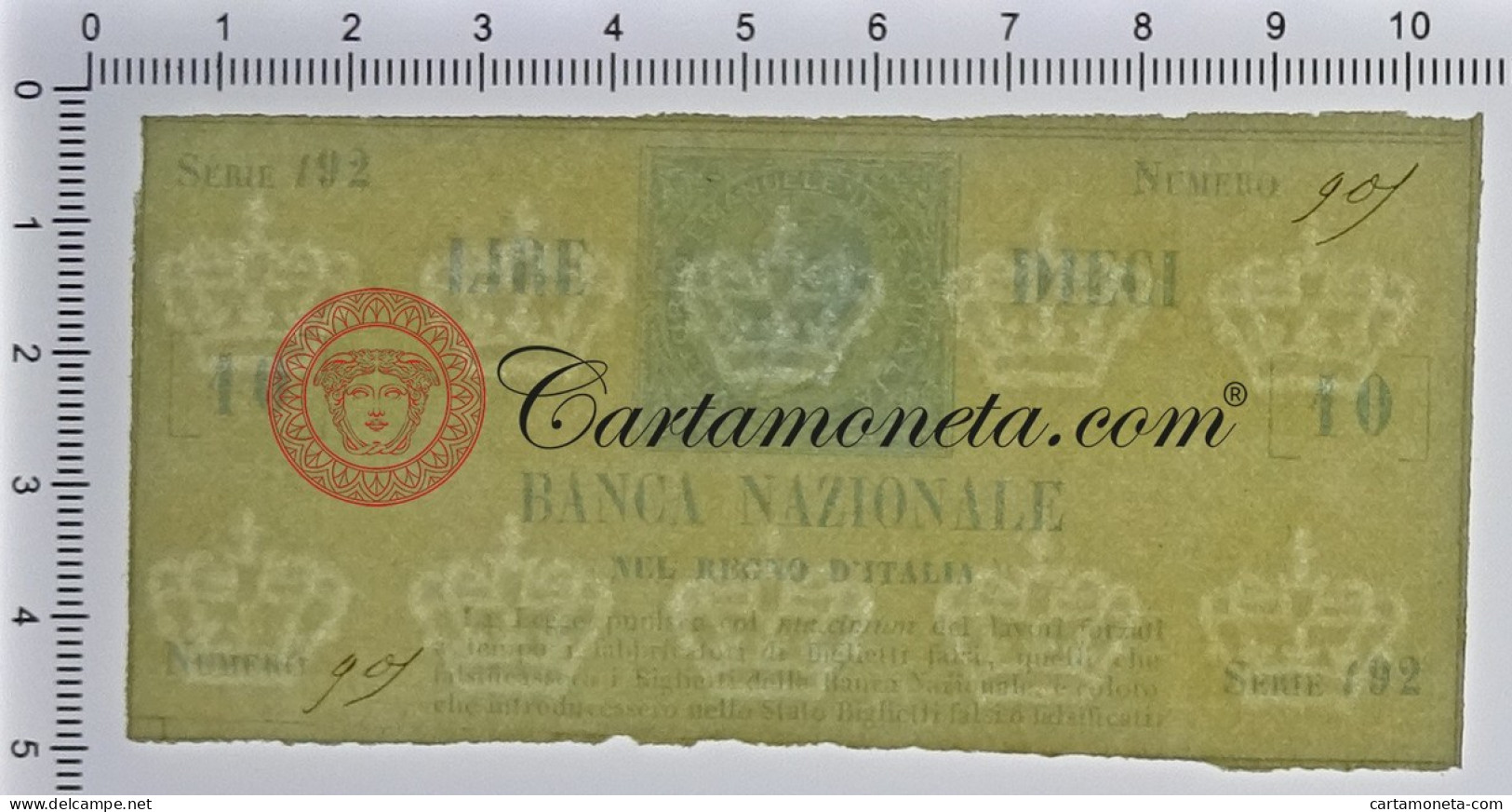 10 LIRE BANCA NAZIONALE NEL REGNO D'ITALIA TIPO PROVVISORIO 16/05/1866 FDS-/FDS - Sonstige & Ohne Zuordnung