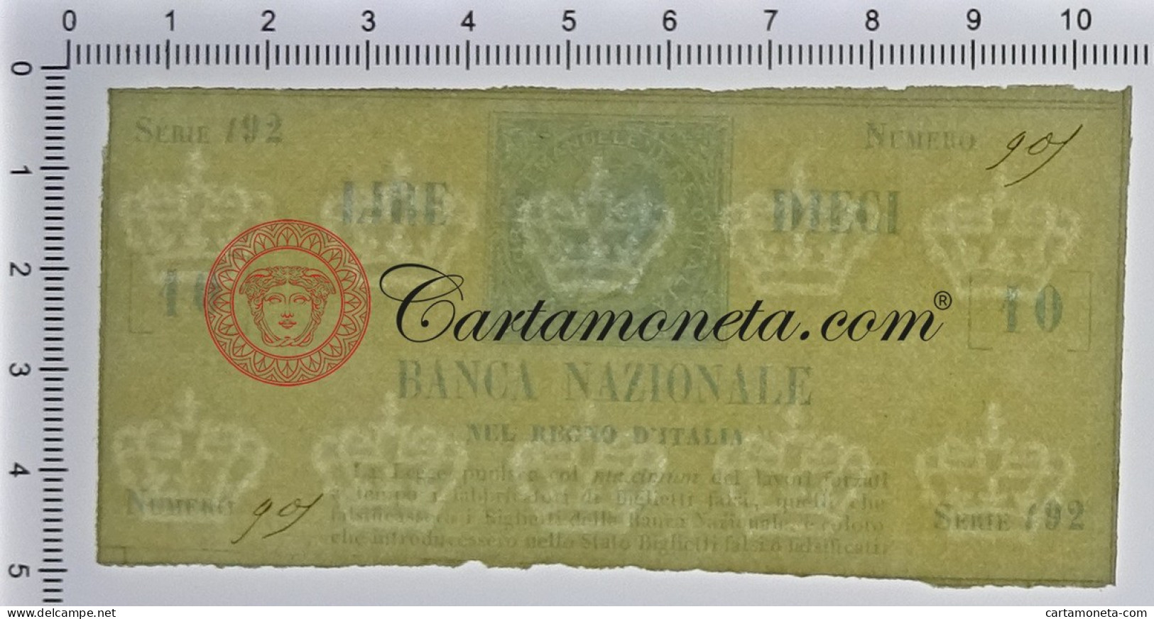 10 LIRE BANCA NAZIONALE NEL REGNO D'ITALIA TIPO PROVVISORIO 16/05/1866 FDS-/FDS - Altri & Non Classificati