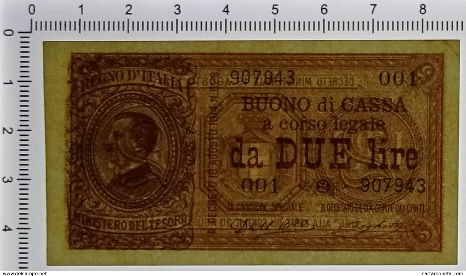 2 LIRE BUONO DI CASSA EFFIGE V. EMANUELE III PRIMA SERIE 001 02/09/1914 SUP - Sonstige