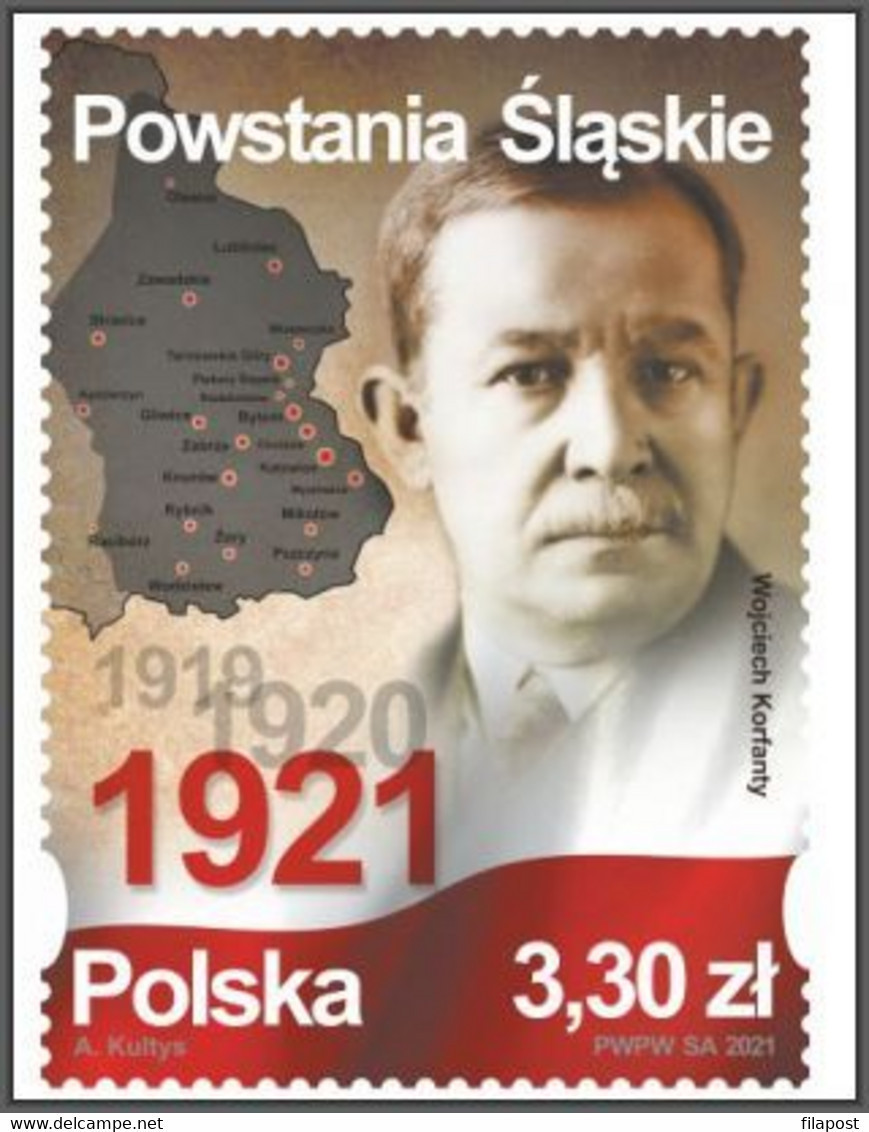 Poland 2021 Booklet / Silesian Uprisings, Wojciech Korfanty, Polish Flag, History +stamp MNH** - Carnets