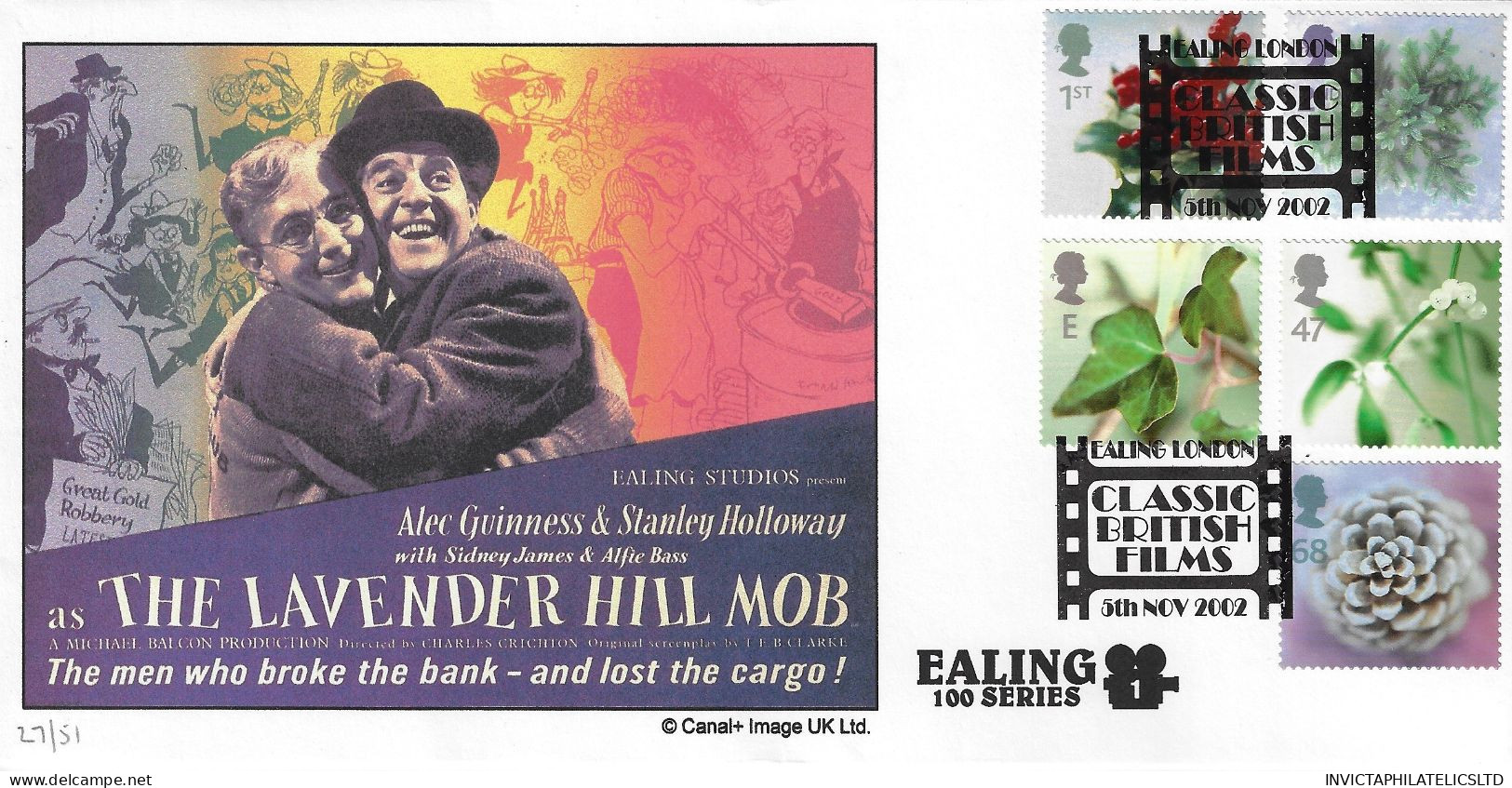 GB 2002 CHRISTMAS, CAMBRIDGE OFFICIAL, THE LAVENDER HILL MOB DESIGN, JUST 51 PRODUCED - 2001-2010 Dezimalausgaben