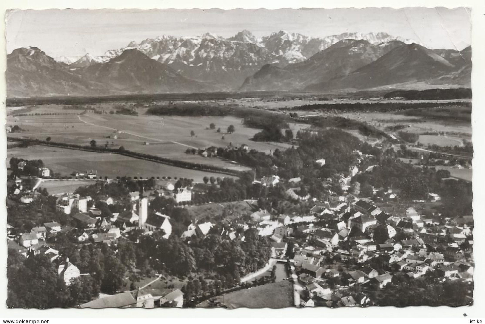 Germany, Moorbad Aibling, Aerial View, Good Stamp, Special Hand Canc., 1955. - Bad Aibling