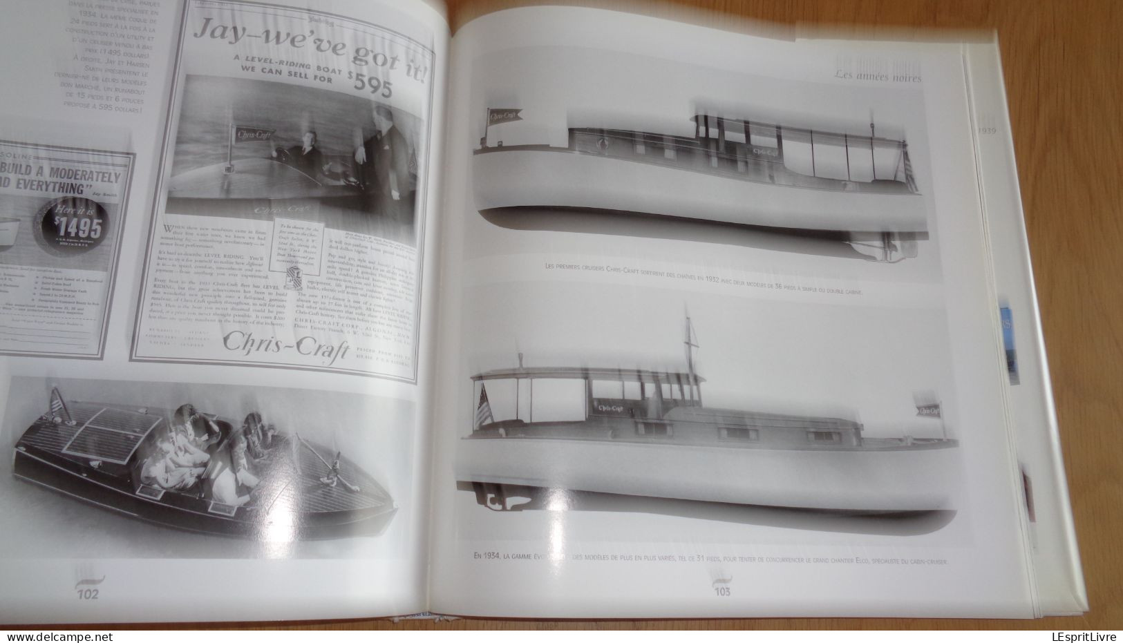 L'AGE D'OR DES CHRIS CRAFT 1922 1942 Bâteau en Bois Marine Algonac Etats Unis Boat Canots de Course Industrie Navale