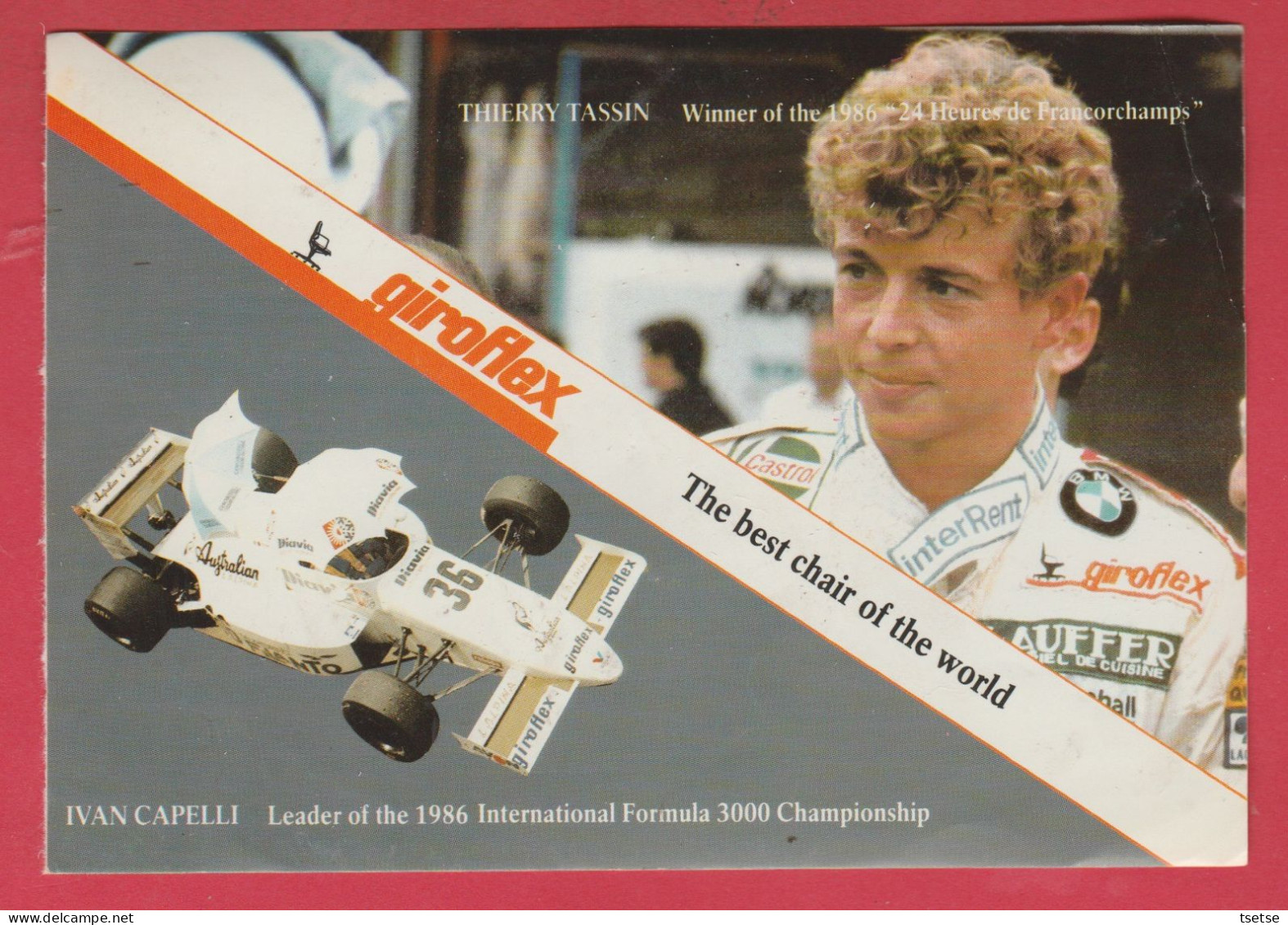 Thierry Tassin / Winner Of The 1986 " 24 Heures De Francorchamps "  ( Voir Verso ) - Rallye