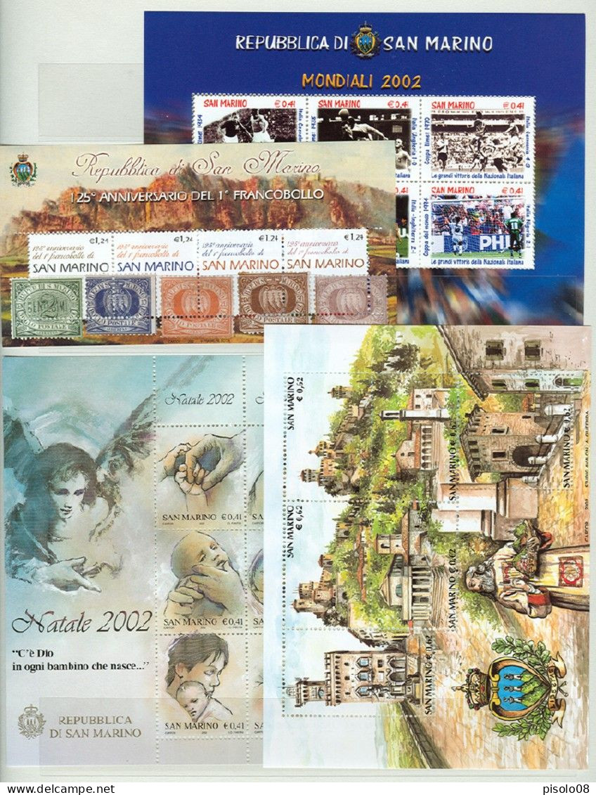 SAN MARINO 2002 ANNATA COMPLETA+ BF   ** MNH - Annate Complete