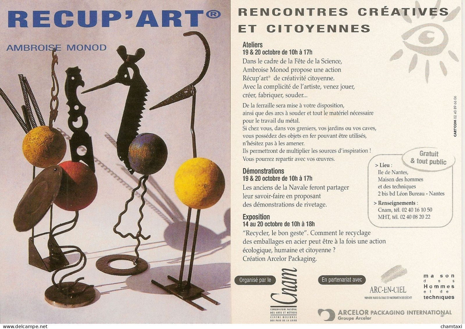 44 NANTES RENCONTRES CREATIVES ET CITOYENNES " RECUP ' ART " AMBROISE MONOD - Objets D'art