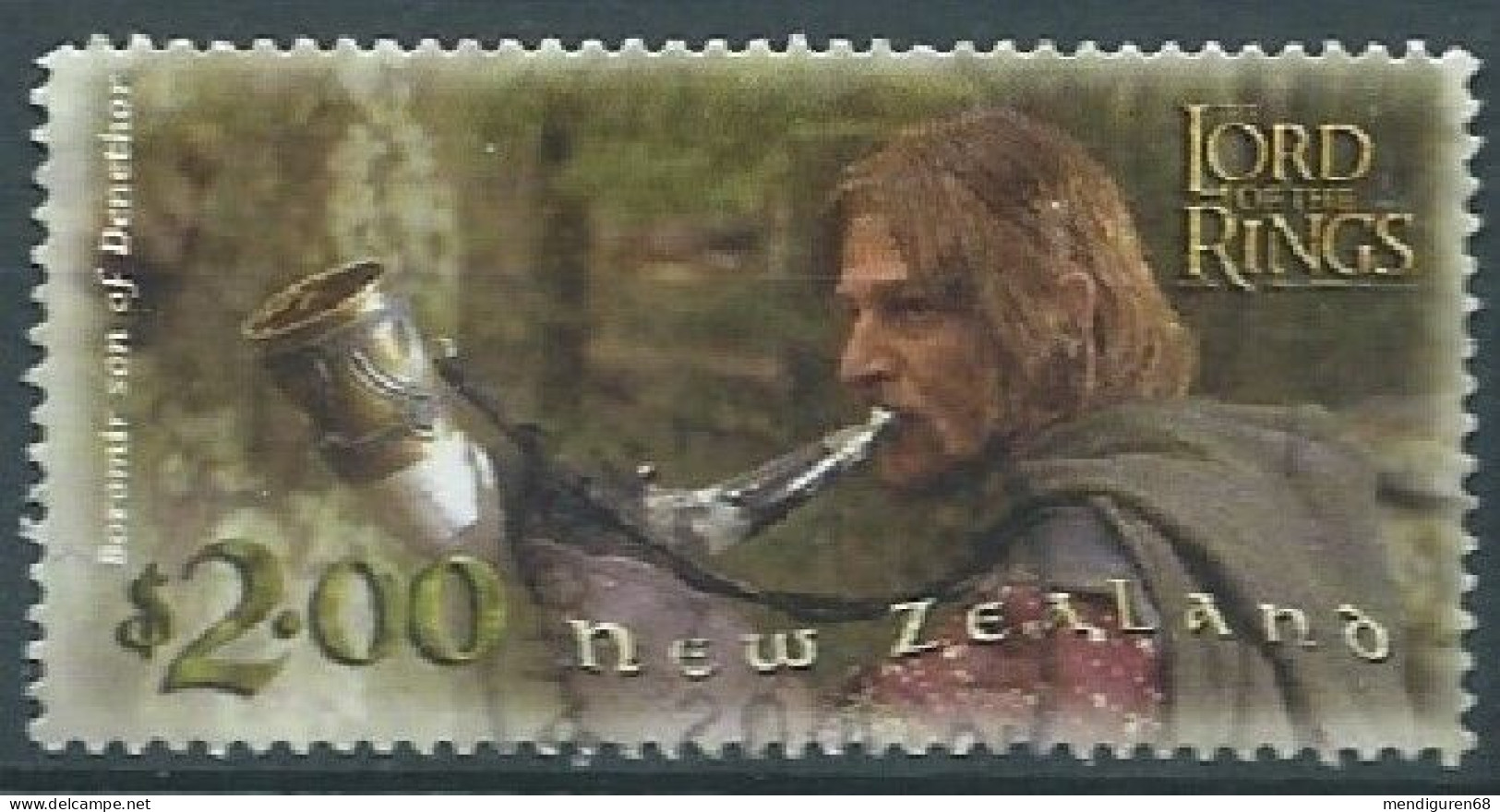 NEUSEELAND NOUVELLE ZÉLANDE NEW ZEALAND 2001 LORD OF THE RINGS BOROMIR SEAN BEAN USED MI 1960 SN 1755YT 1888 SG 2463 - Used Stamps