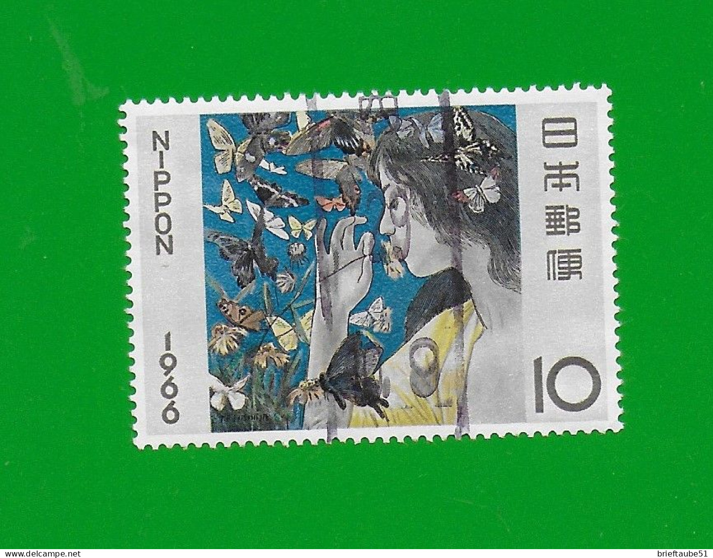 JAPAN 1966  Gestempelt°used/Bedarf  # Michel-Nr. 927 #  "SCHMETTERLINGE" Gemälde Von T. Fujishima - Oblitérés